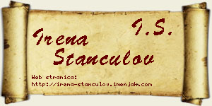 Irena Stančulov vizit kartica